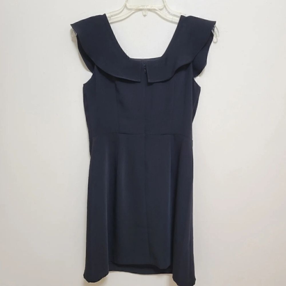 Loft Black Ruffle Top Shift Mini Dress Size 2P - Picture 6 of 11